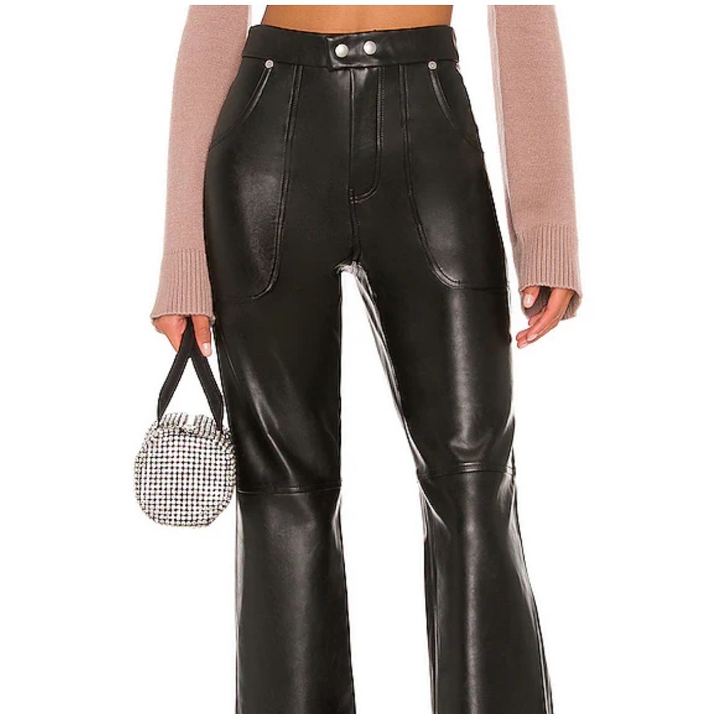 Size 24 Faux Leather High Rise Pants - Picture 5 of 6